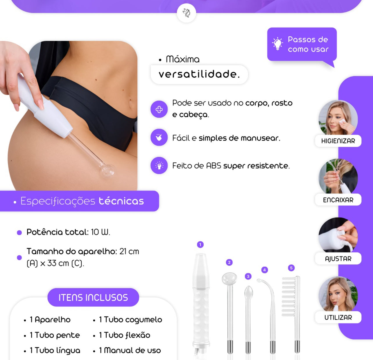 Tratamento Capilar e Facial com Alta Frequência ORIGINAL - KOUMITWO