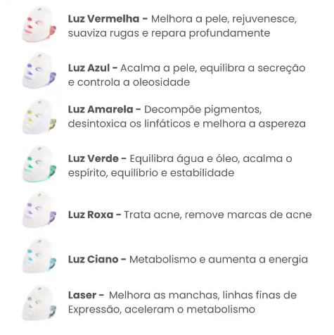 Máscara Facial LED com 7 cores - KOUMITWO