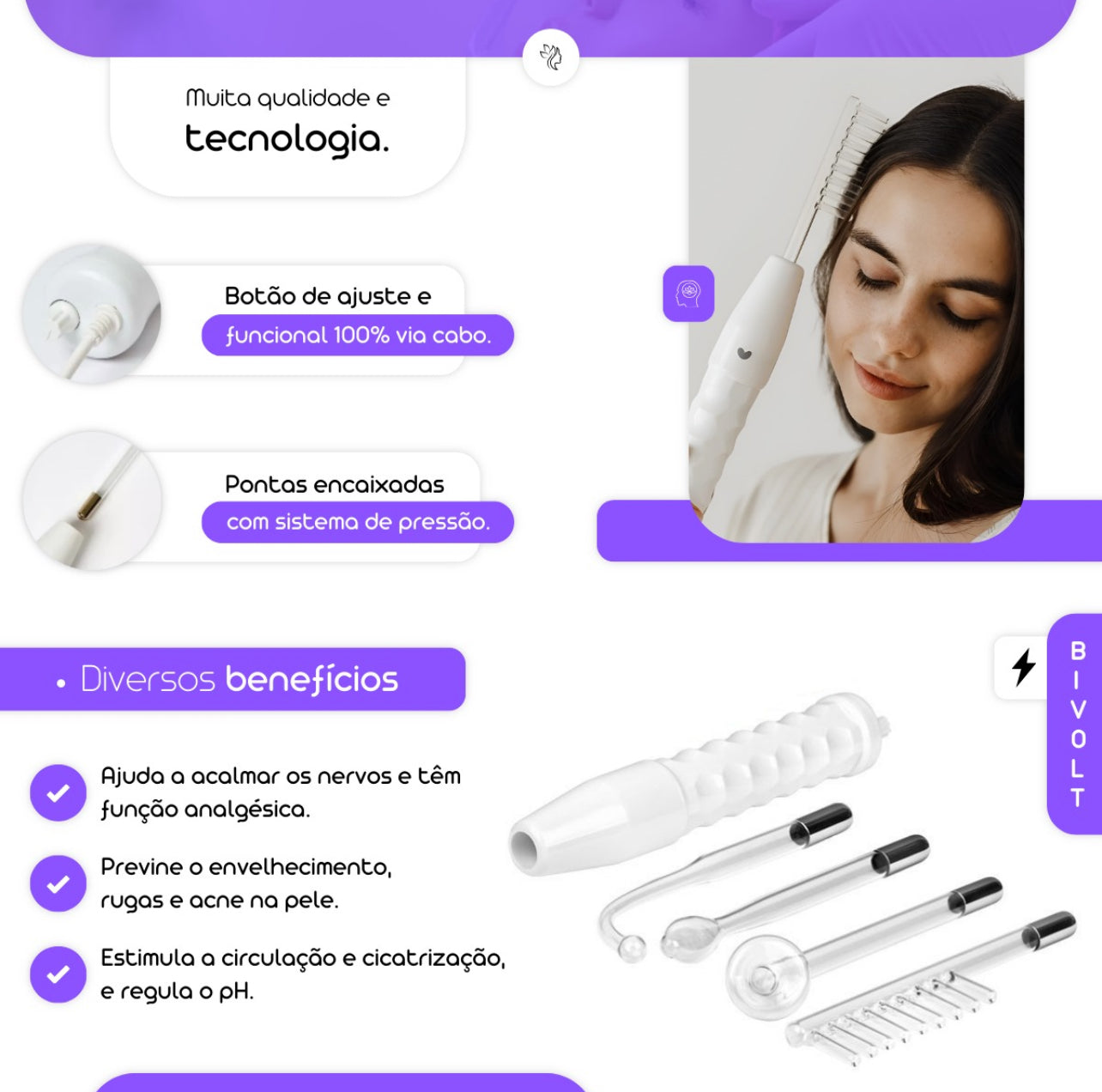 Tratamento Capilar e Facial com Alta Frequência ORIGINAL - KOUMITWO